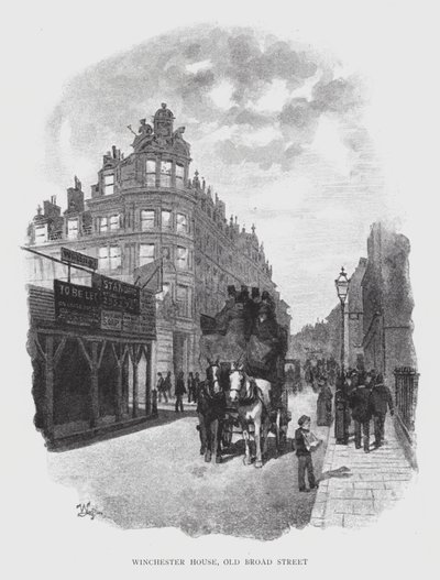 Winchester House, Old Broad Street (litho) af William Luker