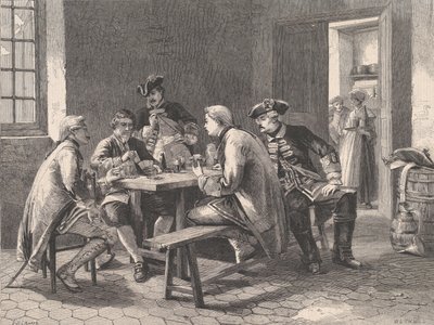 Soldiers Playing at Cards, fra Illustrated London News, 4. maj 1861 af William Luson Thomas