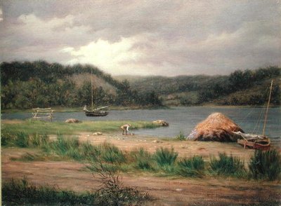 Clamming, Long Island (olie på lærred) af William M Davis