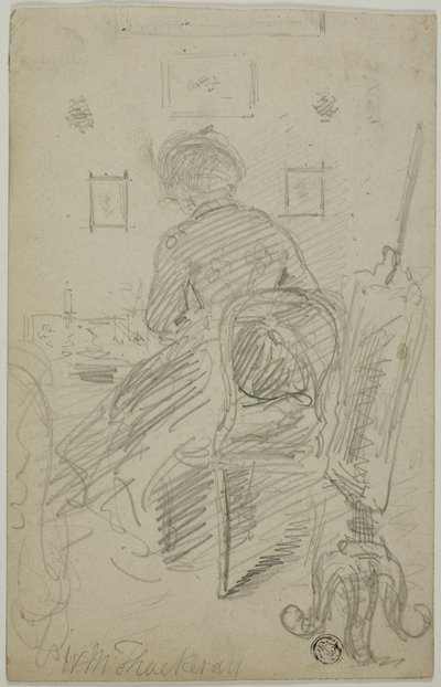 Lady Writing (bagfra) af William Makepeace Thackeray