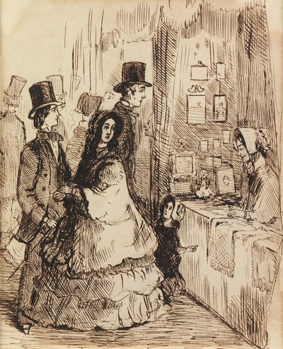 Dyd belønnet: en stand i Vanity Fair (pen og blæk) af William Makepeace Thackeray