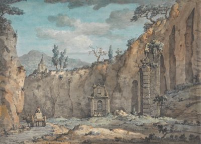 Oksevogn i grotten ved Posillipo af William Marlow