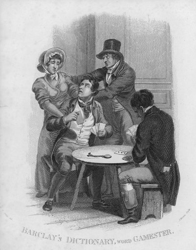 Barclays Dictionary, ord: Gamester (gravering) af William Marshall (after) Craig