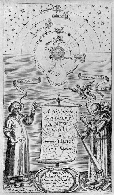 En diskurs om en ny verden og en anden planet i 2 bøger, 1640 (frontispice) af William Marshall