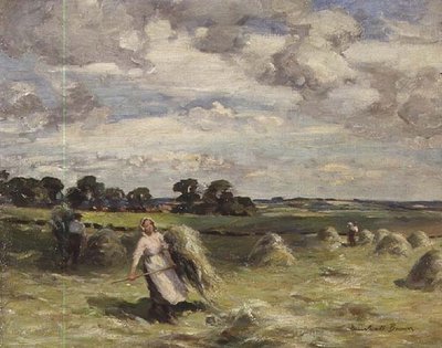 Høst nær Saltoun, East Lothian af William Marshall Brown