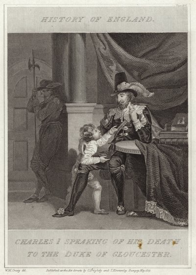 Charles I taler om sin død til hertugen af Gloucester af William Marshall Craig