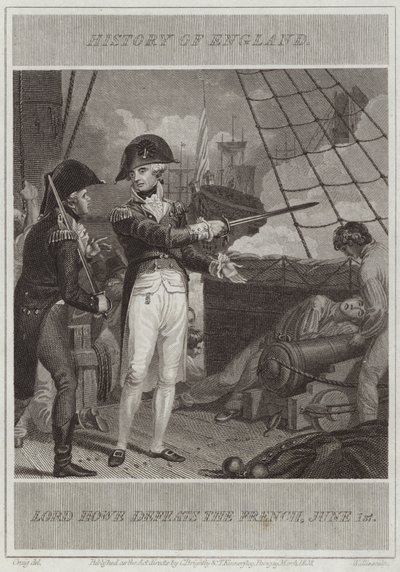 Lord Howe besejrer franskmændene af William Marshall Craig