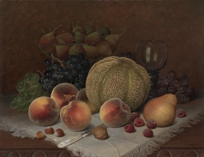 Stilleben med cantaloup af William Mason Brown
