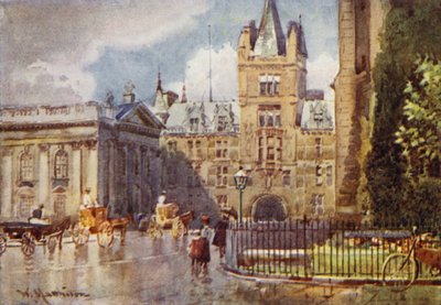 Caius College og Senatets Hus fra St Marys Passage af William Matthison