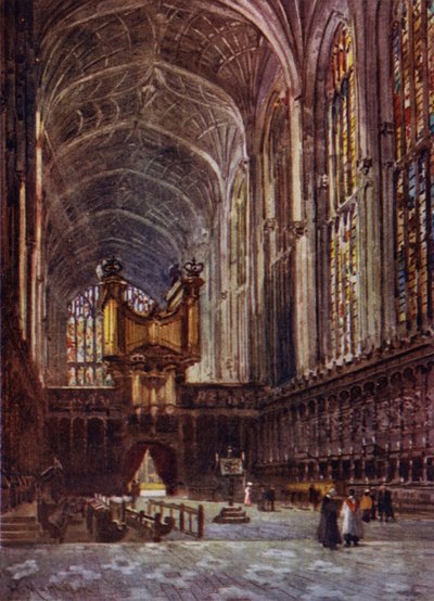 Kings College Chapel Interiør fra koret af William Matthison
