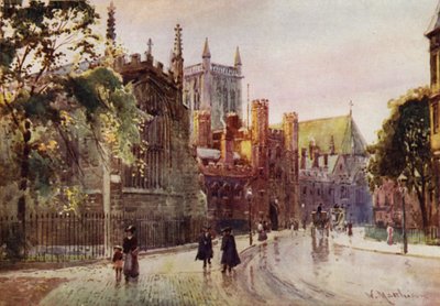 St Johns College Gateway og Tower fra Trinity Street af William Matthison