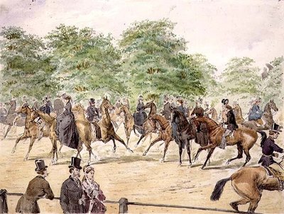 Ridning on Rotten Row (akvarel) af William McConnell