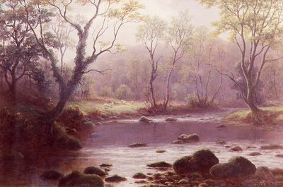 On the Wharfe (akvarel på papir) af William Mellor