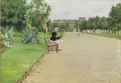 En bypark, ca. 1887 af William Merritt Chase