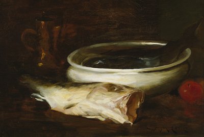 Fisk og stilleben, ca. 1904-1909 (olie på lærred) af William Merritt Chase