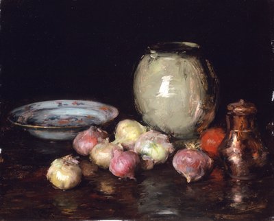 Kun løg (Løg; stilleben) af William Merritt Chase