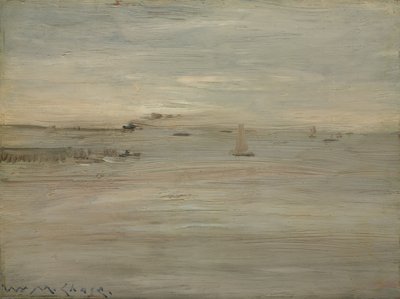 Marine, ca. 1888 (olie på træ) af William Merritt Chase