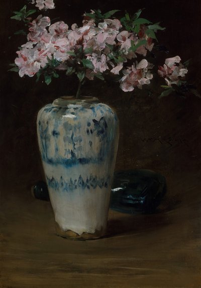 Pink Azalea, kinesisk vase, 1880-90. af William Merritt Chase