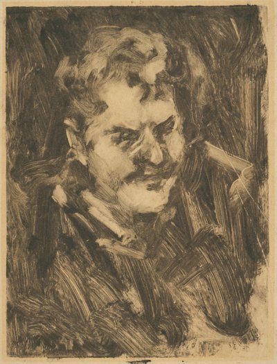 Portræt af en mand (Frank Duveneck?) af William Merritt Chase
