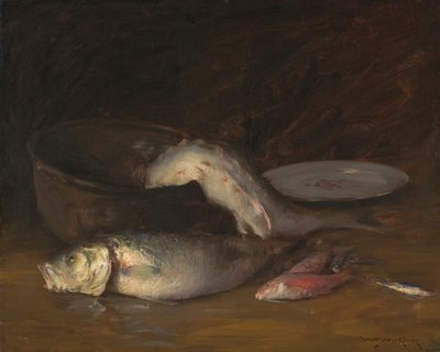 Stilleben med fisk, ca. 1910 (olie på lærred) af William Merritt Chase