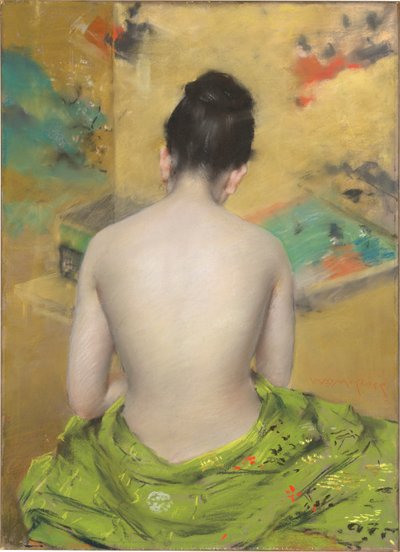 Studie af kødfarve og guld af William Merritt Chase