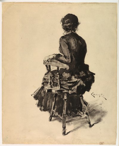 Kvinde siddende af William Merritt Chase