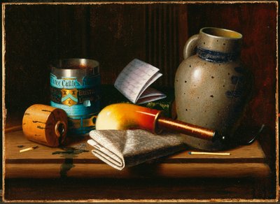 Stilleben med tre slotte Tobak af William Michael Harnett
