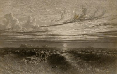 Solnedgang på havet efter en storm af William Miller