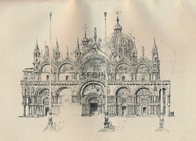Facaden af St. Marks, slutningen af det 19.-begyndelsen af det 20. århundrede, 1925. af William Monk