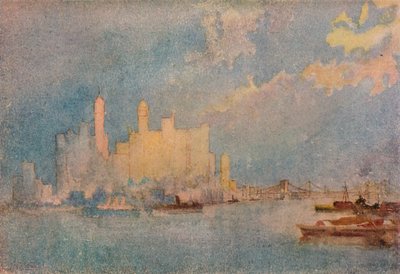 New York Fra Øresund, c1913 af William Monk