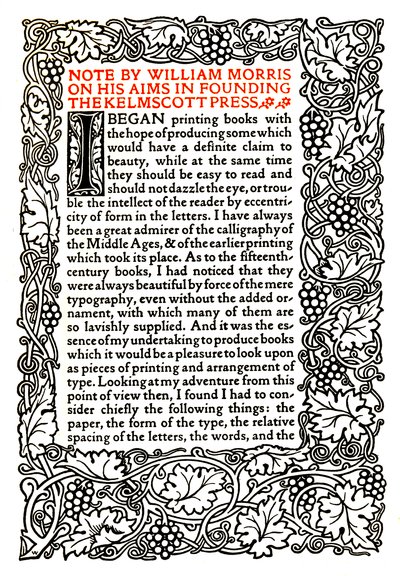 Kelmscott Press: Side trykt i Golden Type, ca. 1895, 1914 af William Morris