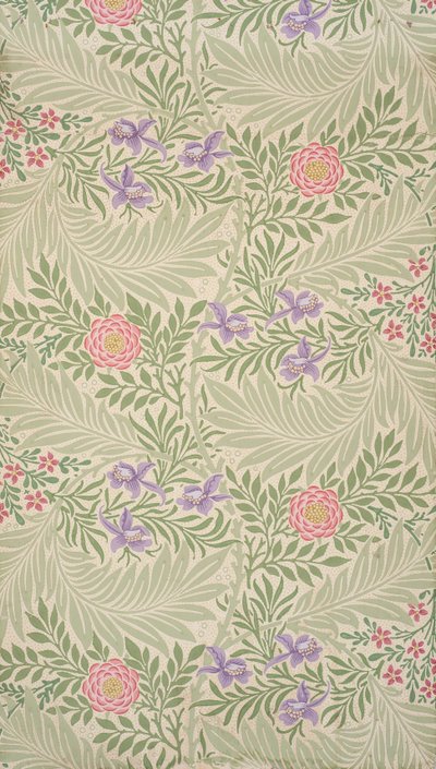Lærkespore. Tapet, 1874. af William Morris