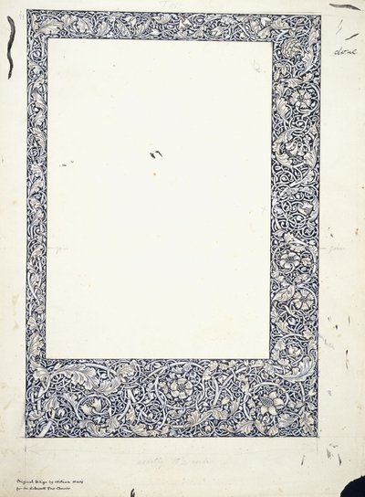 Original tegning til en helsides kant af William Morris