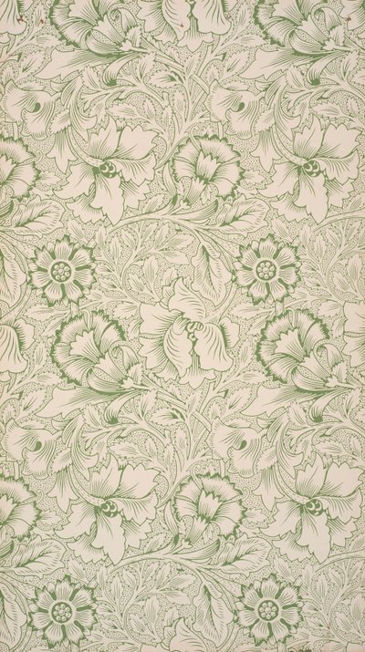 Pink og Valmue. Tapet, 1881. af William Morris