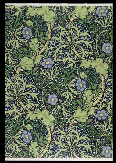 Seaweed Wallpaper Design, trykt af John Henry Dearle (1860-1932), 1901 (tapet) af William Morris