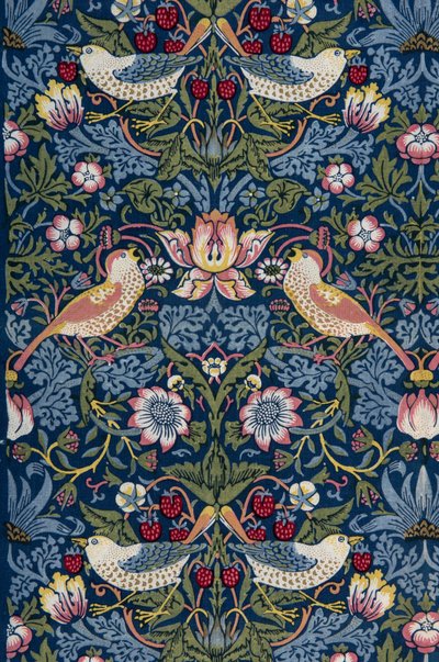 Jordbærtyv. Dekorativt stof, 1883. af William Morris