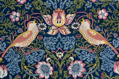 Jordbærtyv. Dekorativt stof, 1883. af William Morris