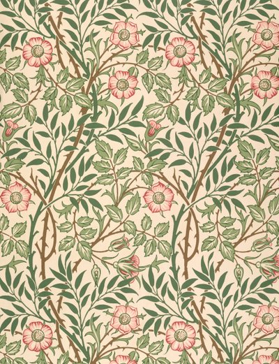 "Sweet Briar"-design til tapet, trykt af John Henry Dearle (1860-1932) 1917 af William Morris