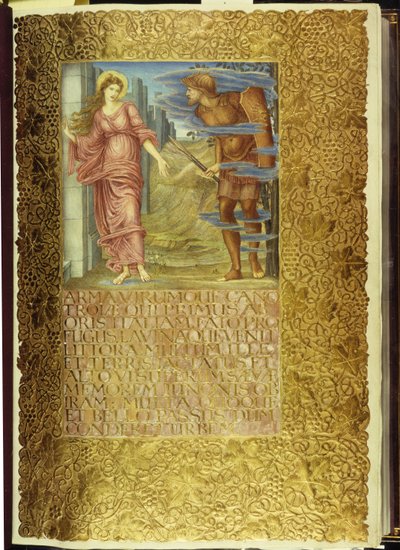 Venus og Æneas, åbning af bog I af Virgils "Aeneid" af William Morris