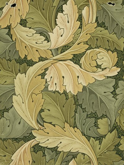 Tapetdesign med AcanthusWoodland farver, 1875 af William Morris