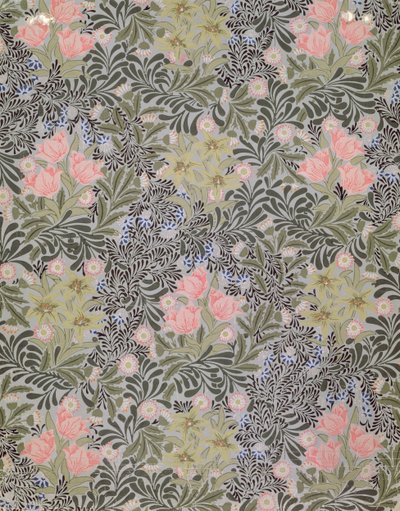 Tapetdesign med tulipaner, tusindfryd og kaprifolier (tapet) af William Morris