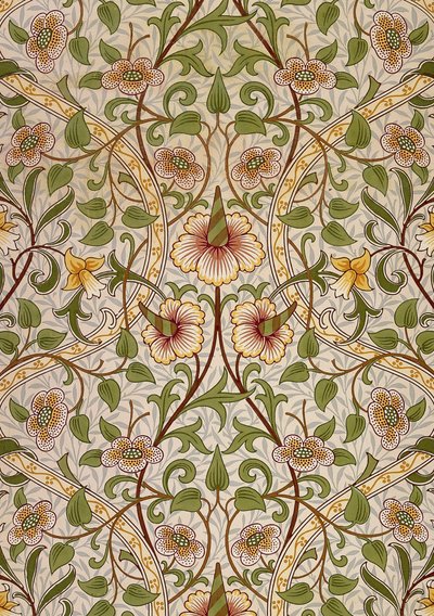 Dekorativt stof, 1876-1890. af William Morris Tapestry Works
