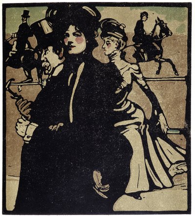 Aristocrats at the races, London - i "" Types of London"", af William Nicholson (1872-1949), red. Floury af William Nicholson