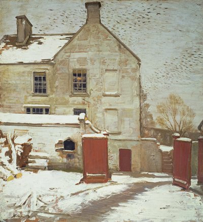 Gårdhave i Snow, Sutton Veny af William Nicholson