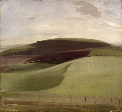 On the Downs (Wiltshire Landscape) 1924 (olie på lærred) af William Nicholson