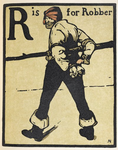 R er for Robber, illustration fra 