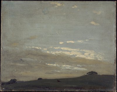 The Silver Sunset (olie på lærred lagt om bord) af William Nicholson
