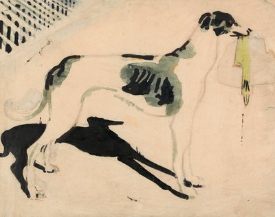 Greyhound med handsken (akvarel og grafit på papir) af William Nicholson