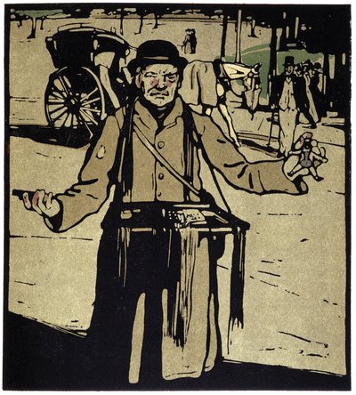 Toy Merchant, London - i "" Types of London"", af William Nicholson (1872-1949), red. Floury af William Nicholson