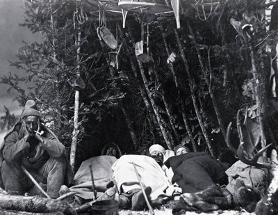Life of the Trapper i Canada, foto af Nottman, omkring 1890. af William Notman
